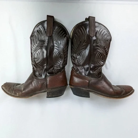 Laredo Vintage Mens 10 D Leather Western Cowboy Boots  Pointed Toe Embroidered - Picture 5 of 16